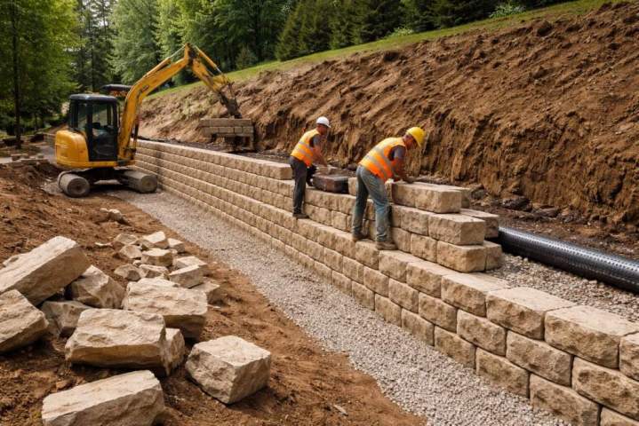 Création de murs de soutènement, Ferney-Voltaire